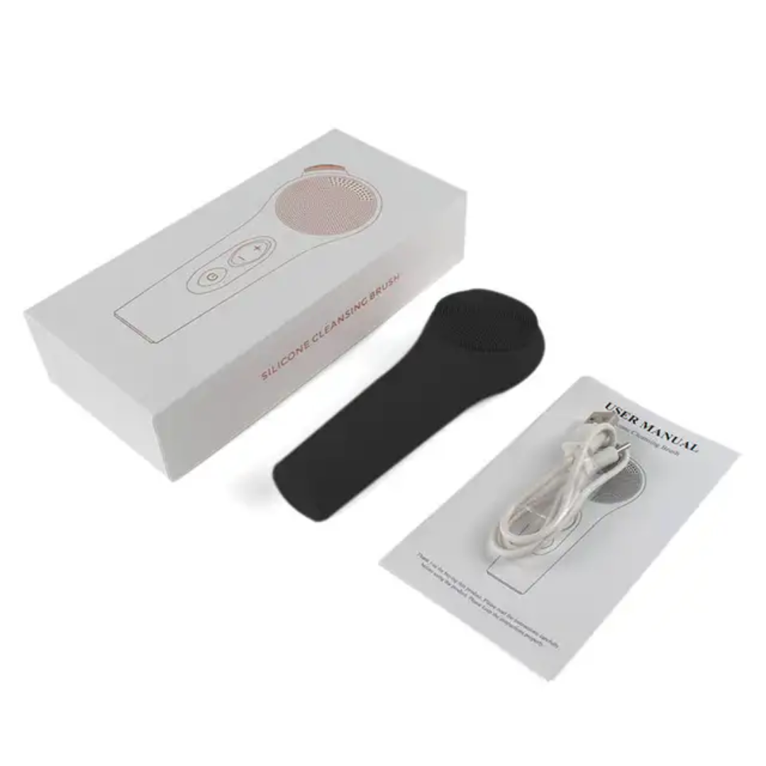Portable Multi-Function Facial Cleansing Brush with Heat, LED Light, and IPX7