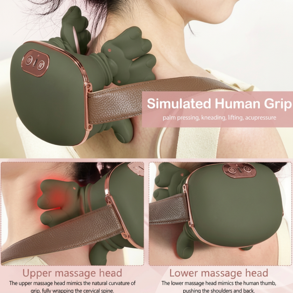 4D Kneading Neck and Shoulder Massager with Infrared Physiotherapy and USB
